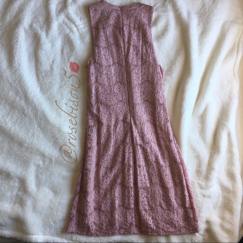 x3HP!💐 {LOVE, FIRE} Mock Neck Lace Overlay Shift - Picture 4 of 8